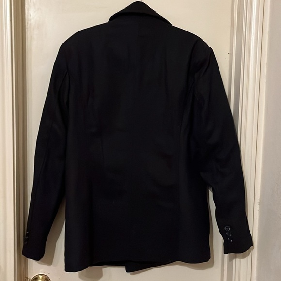 NWT Men's Classic Notched Collar Double Breasted Wool Blend Pea Coat - Picture 3 of 7